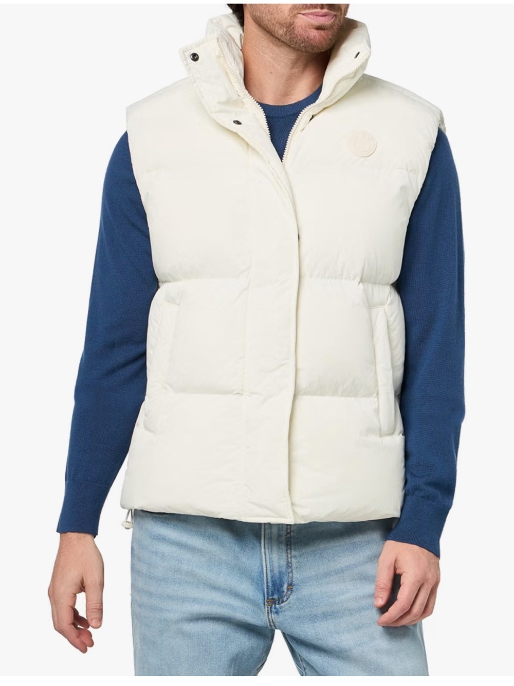 HUGO, Happy Logo Padded Vest, Whisper White, M